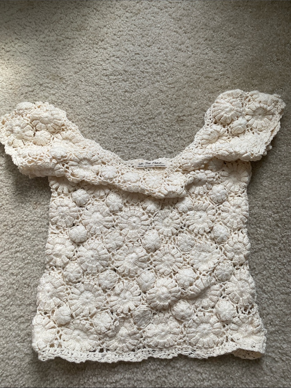 We The Free Ivory Crochet knit women M